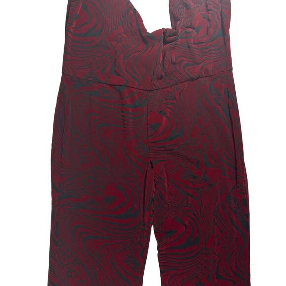 NWT I.Am.Gia SZ XL Valentina Jumpsuit Burnout Plunge Neck Backless Flare Velvet - Picture 3 of 11